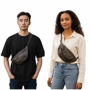 Dolce & Gabbana D&G Y2K Black Bum Bag Sling Crescent Unisex COA